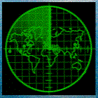 a sonar screen of a map of earth  